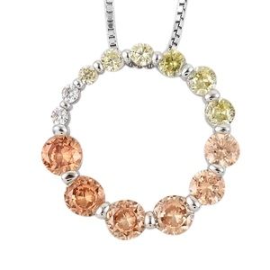 Simulated Multicolored Diamond Ombré Necklace in Sterling Silver